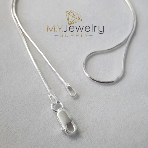 20/" Sterling Silver 1 mm Square 4 Sided Snake Chain