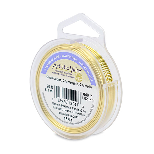 Artistic Wire Silver Plated Champagne 26 Gauge, 30 Yards, 30 yd. Spool