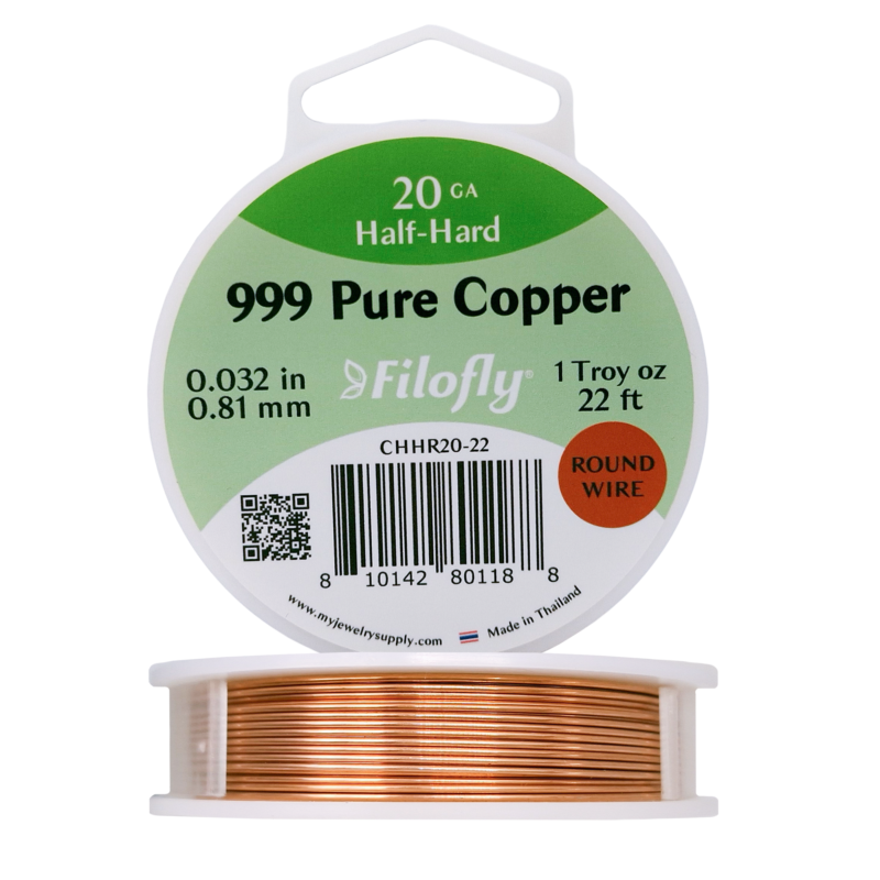 Filofly, 999 Copper Wire, Half Hard, Round