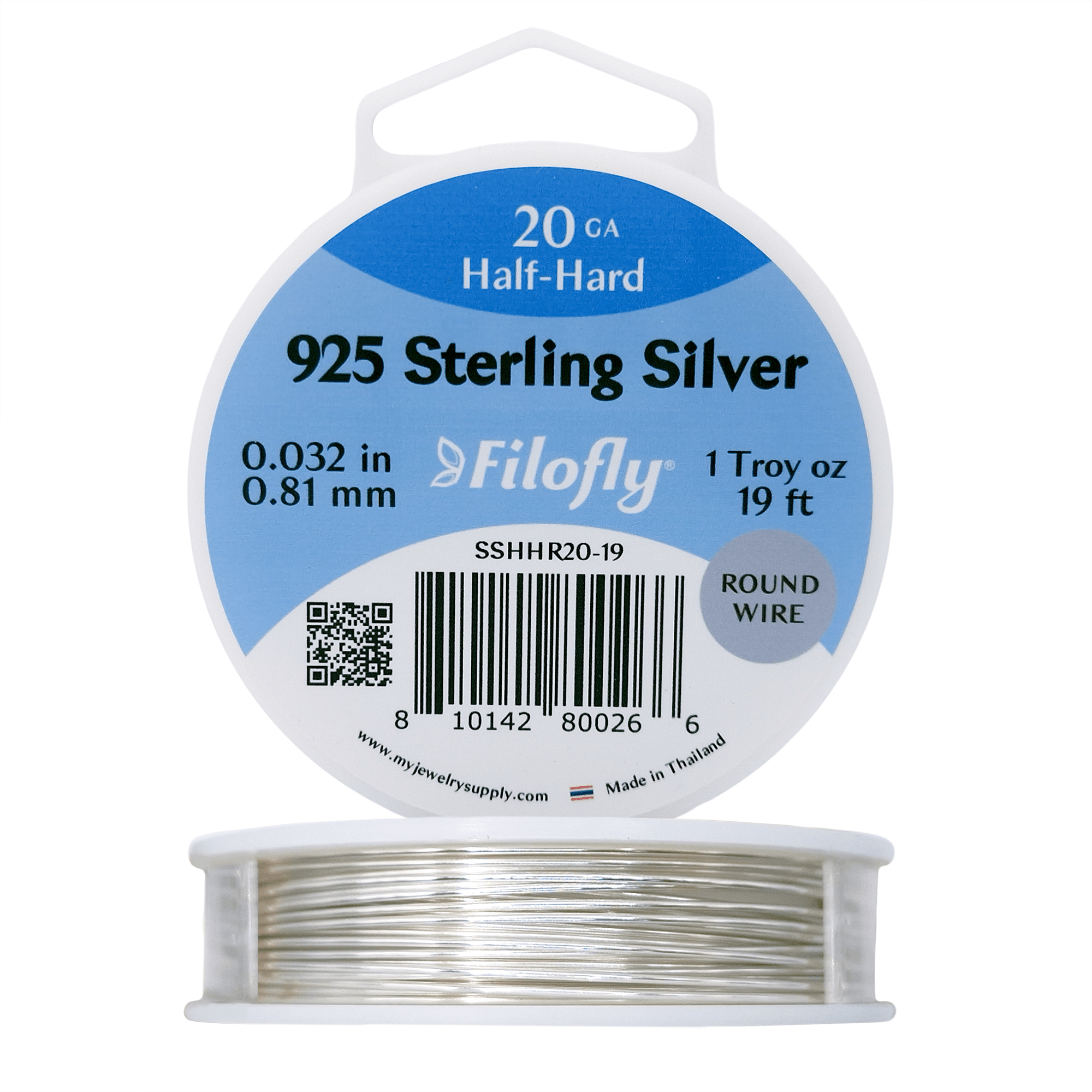 Filofly, 925 Sterling Sliver Wire, Half Hard, Round